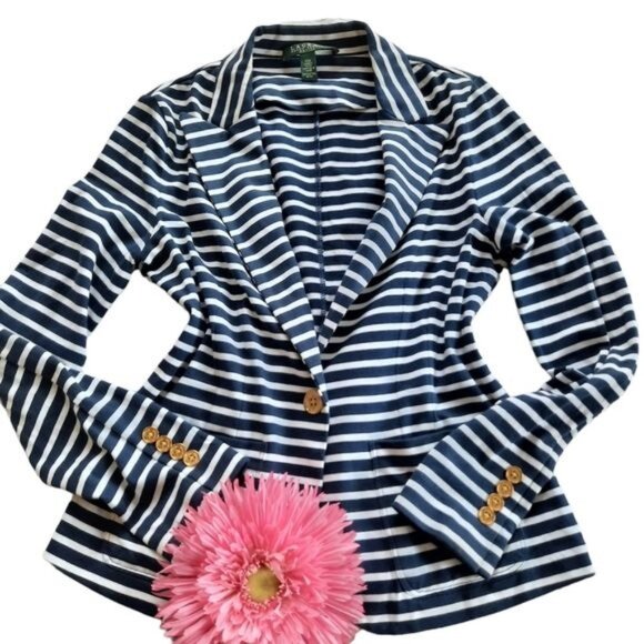 Lauren Ralph Lauren Jackets & Blazers - Lauren Ralph Lauren Nautical Stripped Cotton Blazer